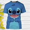 2024 Summer Disney Hot Sale Stitch 3d Print T Shirt Children Clothes Cartoons Kids T-shirts Casual Tops Tee 1-14 Years 5