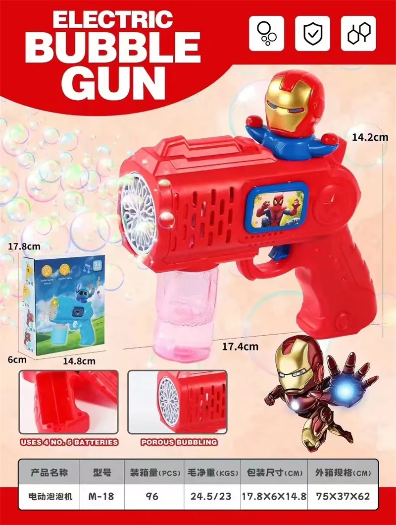 New Disney Stitch Electric Bubble Gun Toy Lilo & Stitch Lotso Bubbles Machine Automatic Soap Blower with Light Outdoor Games 4
