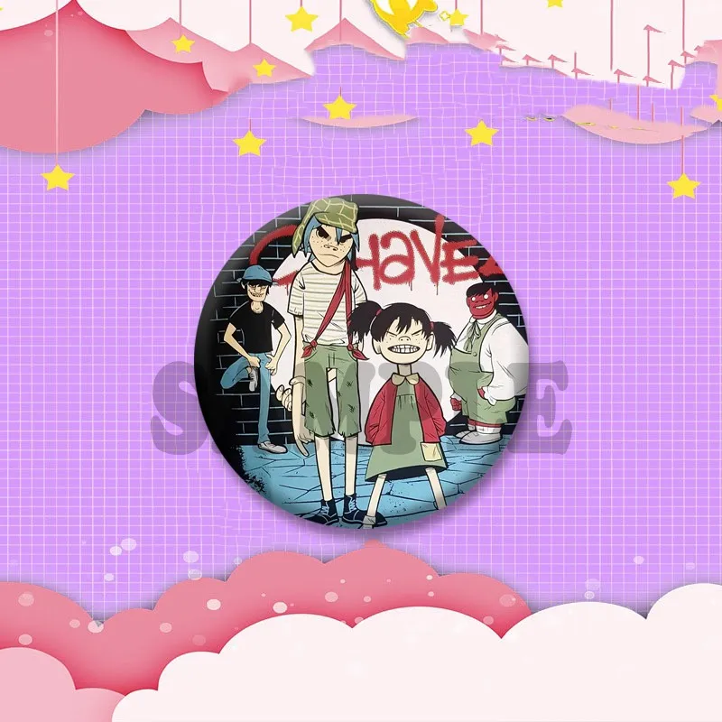 Gorillaz Fanart Cartoon Idol Pin Brooch - Backpack & Hat Decor Gift Badge