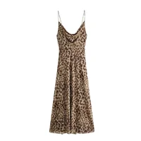 MUJER Leopard Print Long Dress Women Tulle Backless Slip Dress Woman Summer Sexy Holiday Dresses 2025 Vintage Midi Party Dresses - Image 2