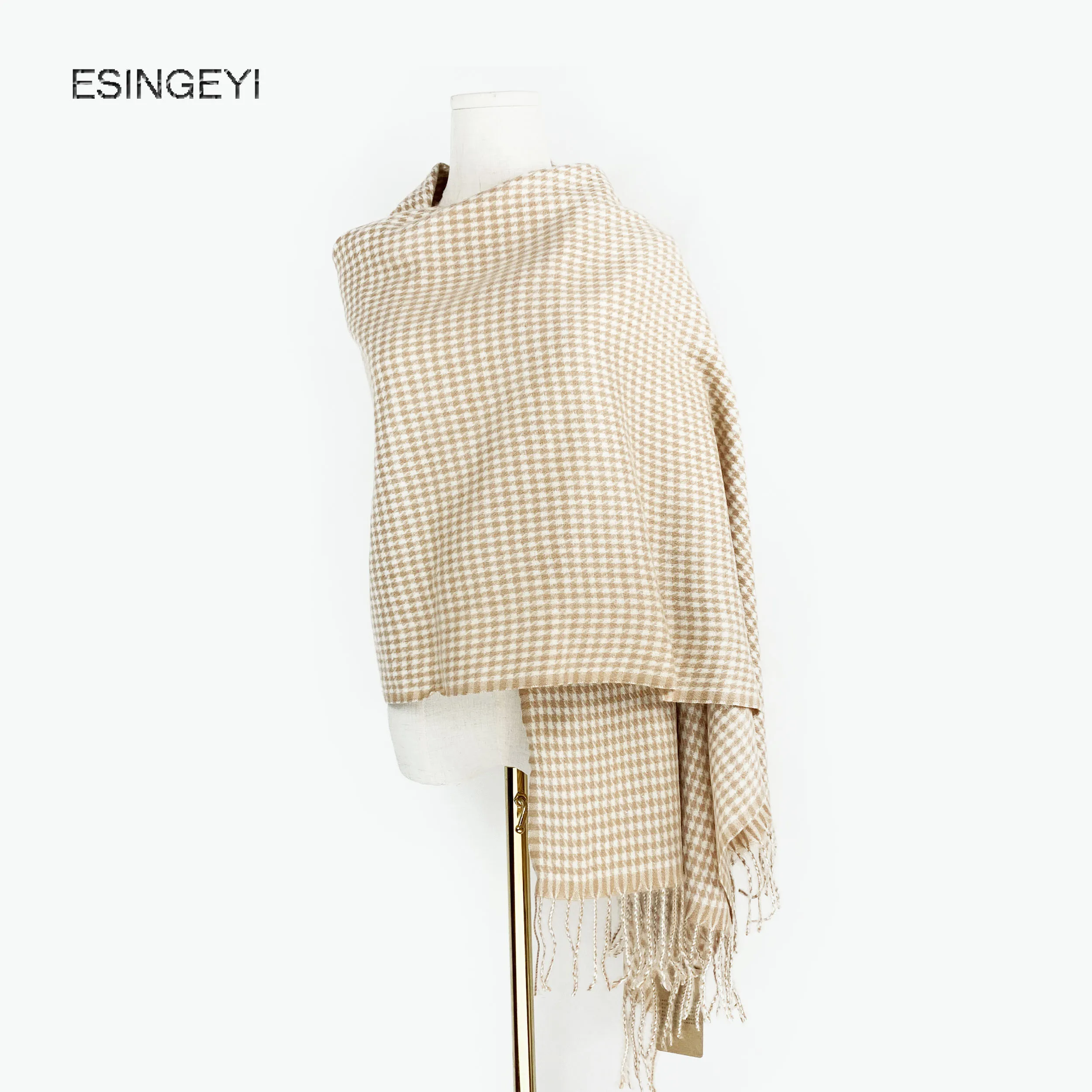 

Кашемировый шарф с рисунком «гусиные лапки», женский теплый шарф, квадратный хиджаб, Женский парео