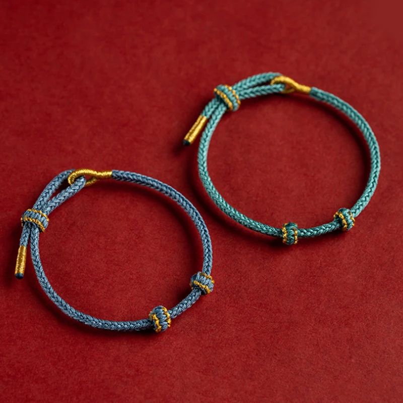 Hand Woven Size Adjustable DIY Red String Bracelets Adult Child Vintage Lucky Rope Bangles Gift
