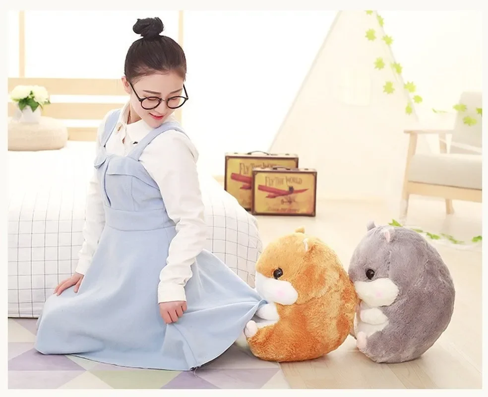 Cute Hamster Flannel Seat Cushion With 1.7M Blanket Silk Cotton Core Hand Warmer Pillow Home Decoration Car Office Sofa Cushion 4
