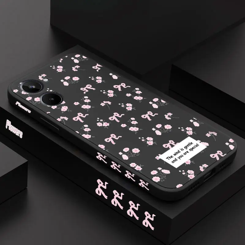 Elegant Pink Floral Silicone Phone Case Cover
