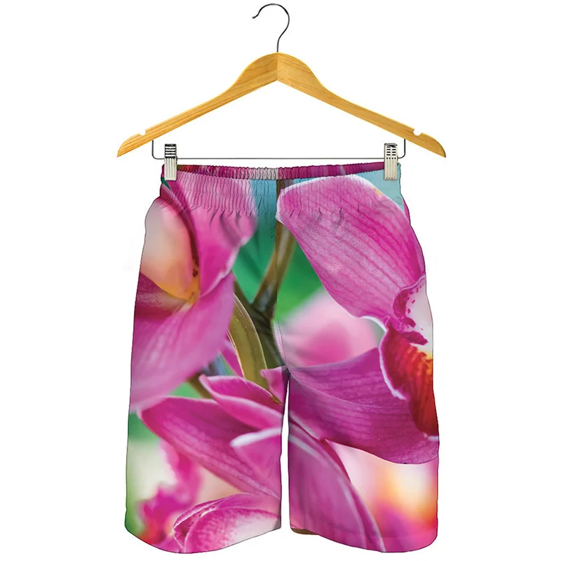 Fashion 3d Print Amaryllis Flower Beach Shorts Men Women Summer Beach Short Pants Vacation Swim Trunks Surfing Board Shorts 4