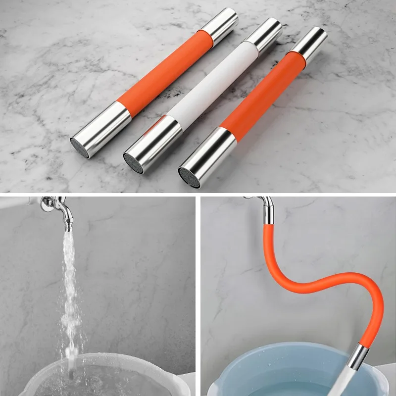 360&deg; Rotation 1/2'' Faucet Extender Bathroom Adjust Free Bending Splashproof Universal Extension Tube Adapter Accessories Nozzle faucet extender tap adapter faucet adapter sink faucet extender water faucet extension pipe faucet extension pipe
