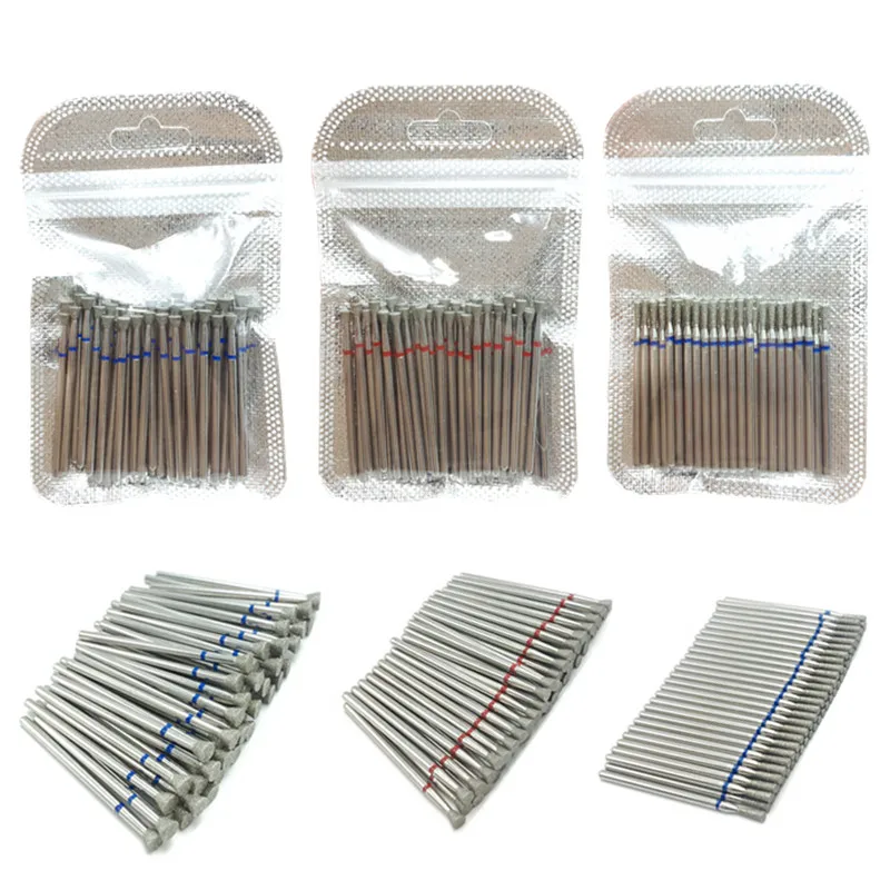 

50pcs T-shaped Inverted Cone Diamond Drill Bits for Exfoliation for Electric Nail Machine Accessories Milling Cutter Accessories