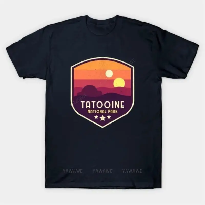 

Футболка унисекс с эмблемой национального парка Tatooine, модная футболка с круглым вырезом, Новое поступление, черный брендовый топ с коротким рукавом
