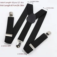 Nouveaux hommes bretelles haute élastique réglable 3 Clips solides bretelles robuste W pantalon bretelles porte-pantalon vêtements de mariage 1