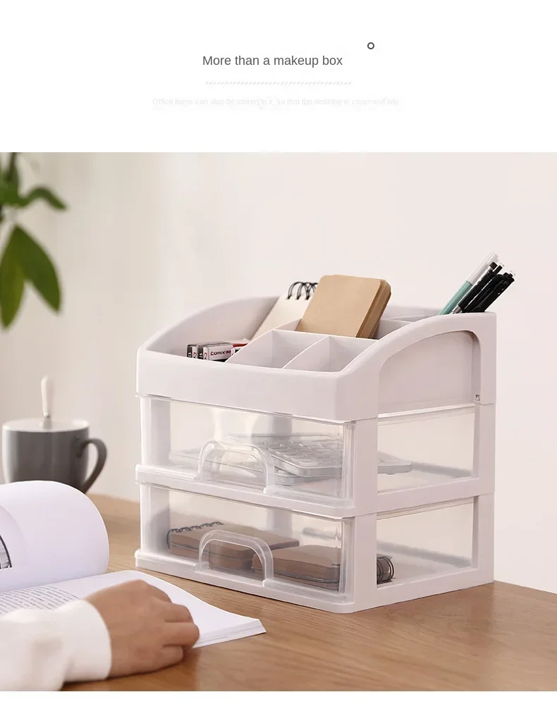 Description Picture 6 of itemDesktop drawer-type cosmetics storage box jewelry dressing table rack transparent finishing plastic storage rack bedroom