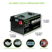 Batterie au Lithium LiFePO4 12V 200ah, BMS 200a intégré, pour remplacer la plupart des batteries de secours, stockage d'énergie domestique et hors réseau