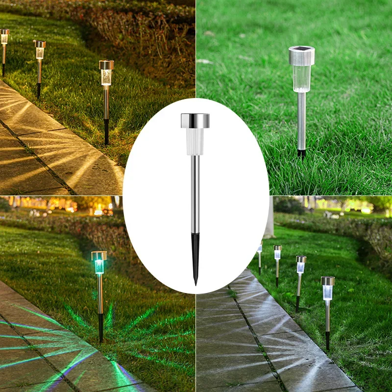 Outdoor Solar Light Solar Stainless Steel Small Tube Light Outdoor Waterproof Landscape lighting Lawn Light Garden Lawn Decorati 3