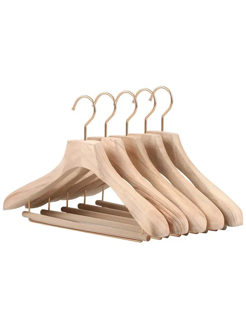 넓은 어깨의 나무 옷걸이, 여성 정장용, 흔적 없는 성인 바지 걸이, 나무 옷 건조대, 다용도 옷걸이