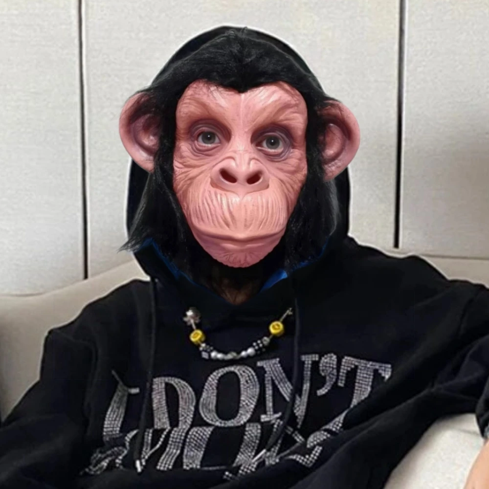 Funny Animal Head Mask Monkey Mask Orangutan Halloween Cosplay Costume ...