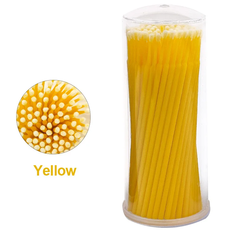 Eyelashes Brush 100Pcs Bottle Disposable Micro Extension Individual Lash Removing Swab for Eyelash Extension