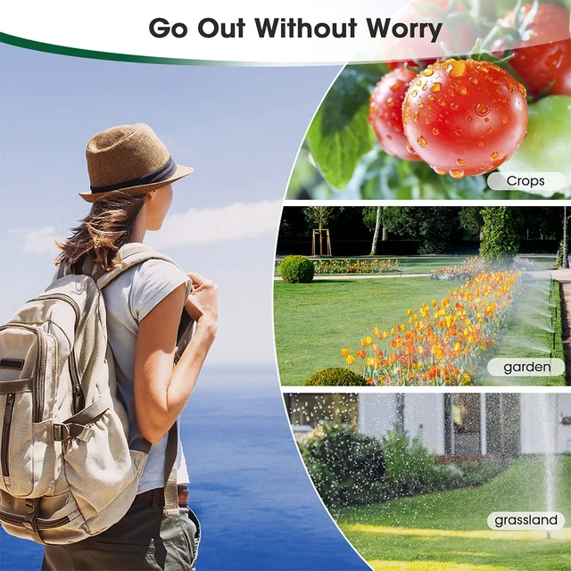 TNCE 1/2 outlet Sprinkler Timer IPX5, Rain delay Programmable Garden Irrigation Water Valve Controller for Garden Lawn Yard Drip 3