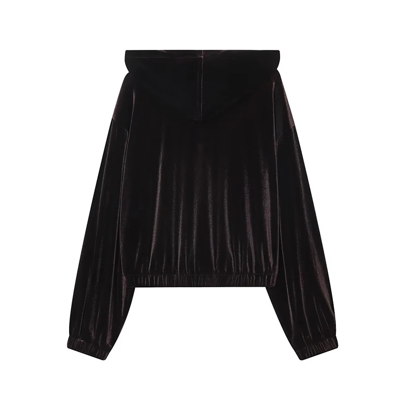 Women Velvet Two Pieces Pants Sets 2025 New Fashion Long Sleeve Hooded Coat + Trousers Women's Suit Chic Casual Woman Outfits