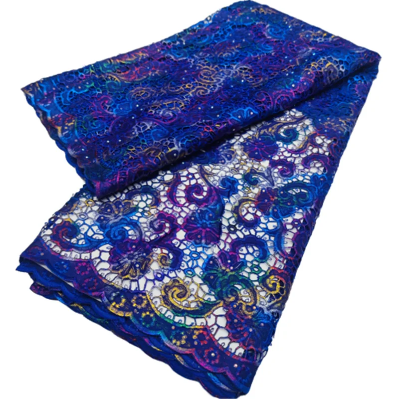 

Royal Blue African Sequin Lace Fabric 2022 Nigerian Wedding Lace Fabrics Sewing French Tulle Laces For Wedding Dresses
