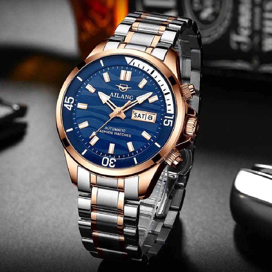 

AILANG 2023 New Business Fashion Mens Watches Luxury Automatic Full Steel Classic Waterproof Full Steel Clocks Mechanical Watch