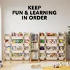 24-Bin 3-Shelf Toy Storage Organizer, Kids Bookcase with Bins, Playroom and Bedroom Decor, White