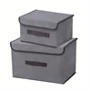 Fold Non-woven Fabric Storage Box Gray Home Supplies Clothing Underwear Sock And Kid Toy Storage Organizer Cosmetics 2