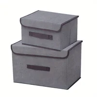 Fold Non-woven Fabric Storage Box Gray Home Supplies Clothing Underwear Sock And Kid Toy Storage Organizer Cosmetics 2