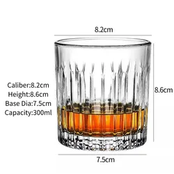 Elegant Engraved Whiskey Glasses - Ideal Gift - 3pcs (G 300ml)