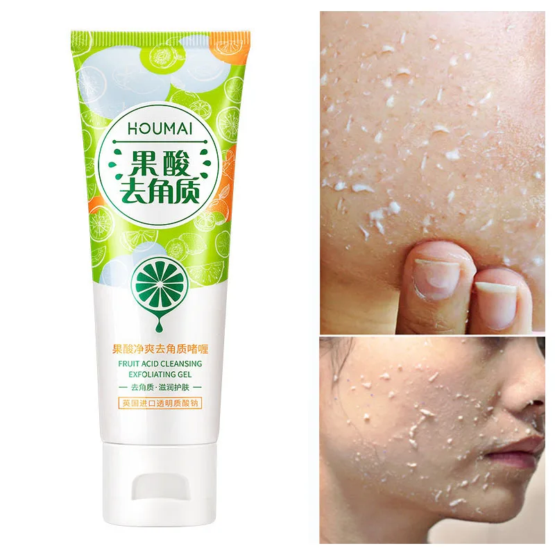 Fruit Acid Peeling Gel Facial Cleansing Exfoliating Peeling Scrub Deep Clean Acne Blackhead Remove Whitening Face Cleanser