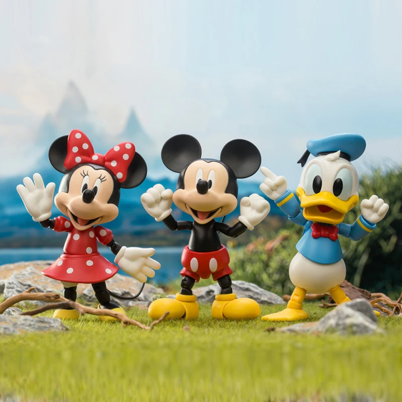 

3.75inch Disney Mickey And Friends Original Movable Joint Action Figure Doll Mickey Minnie Mouse Donald Duck Anime Gift Set Toy
