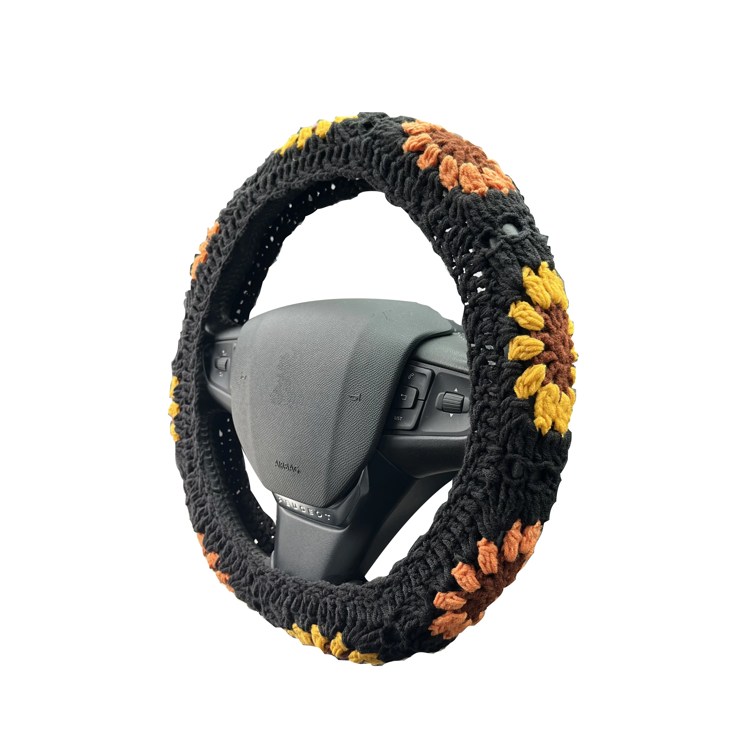 Sunflower Crochet Steering Wheel Cover 