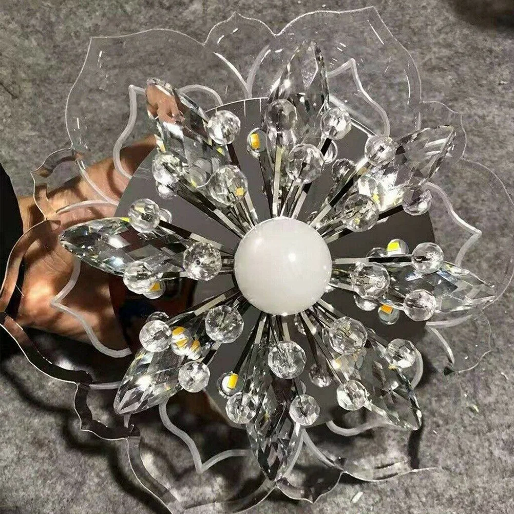 Modern Chandelier LED Crystal Ceiling Pendant Lamp for Living Room Bedroom Chandelier Kitchen Decoration Light — Emitting Color: RGB