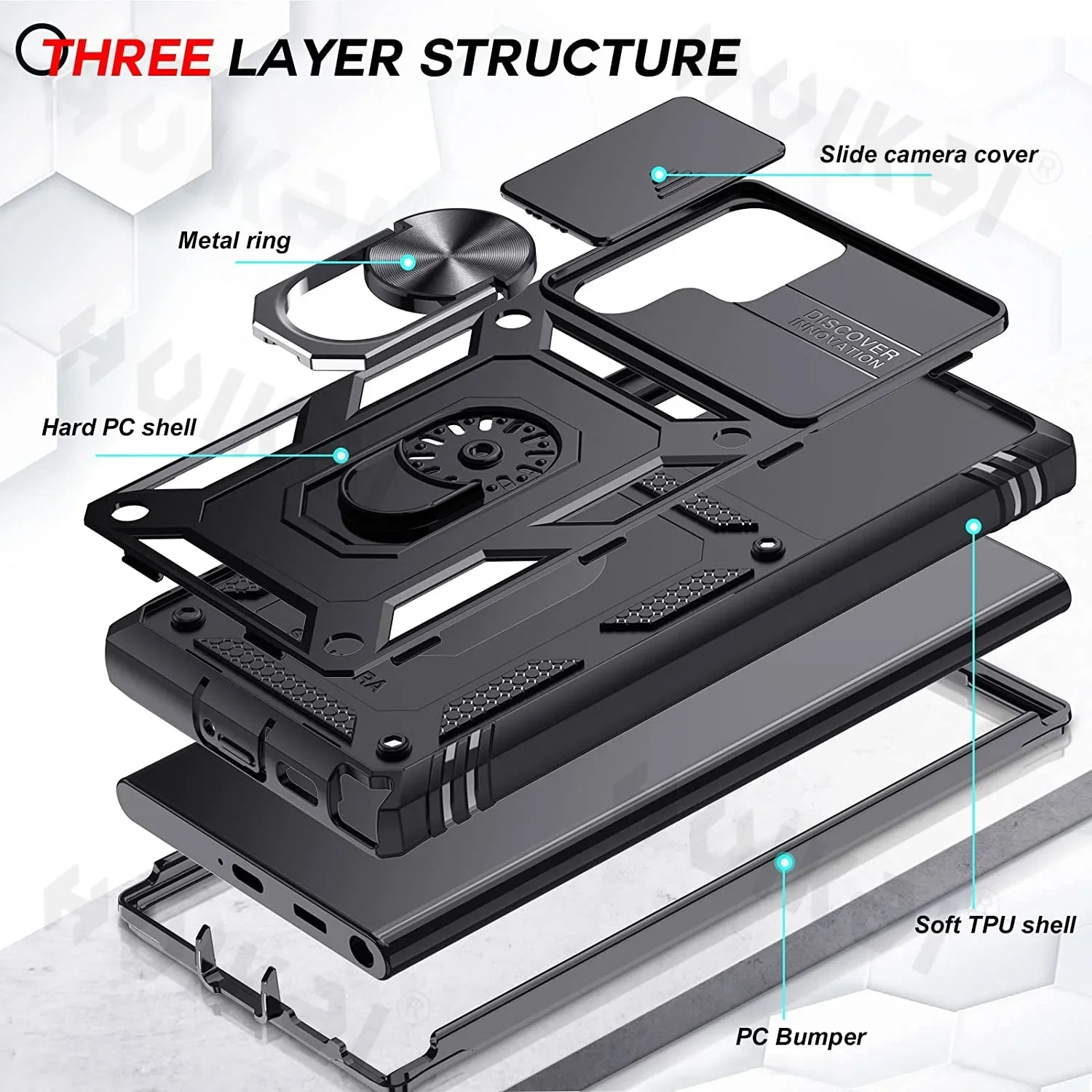 MEIQIBAO Cover iPhone 13 Pro Custodia,Scorrevole Protezione Fotocamera Ultra Sottile Leggero Hard PC Back Cover e TPU Bumper Protettiva Case (Antiurto Antiscivolo AntiGraffio),blu