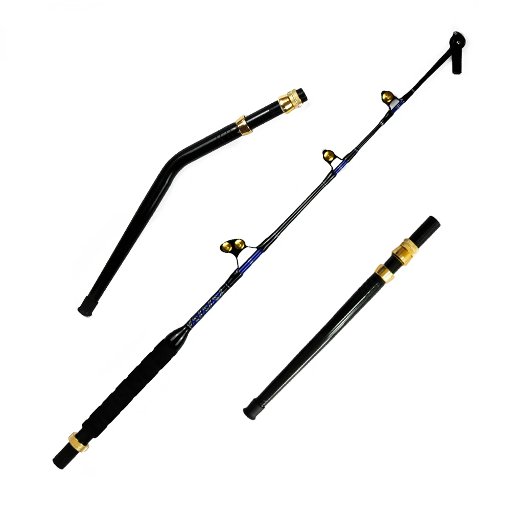 

Balanzze-Sea Fishing Trolling Rod Big Game Rod with Straight Bent Handle Saltwater Heavy Duty 6 Feet 100lbs 3 + 1 Guides