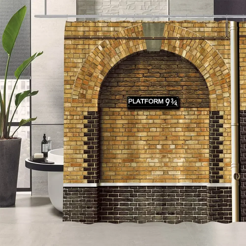 Shower Curtains Secret Passage To Magic School Shower Curtain Brick Wall Bathroom Decoration Polyester Waterproof Fabric Bathroom Curtains Sets