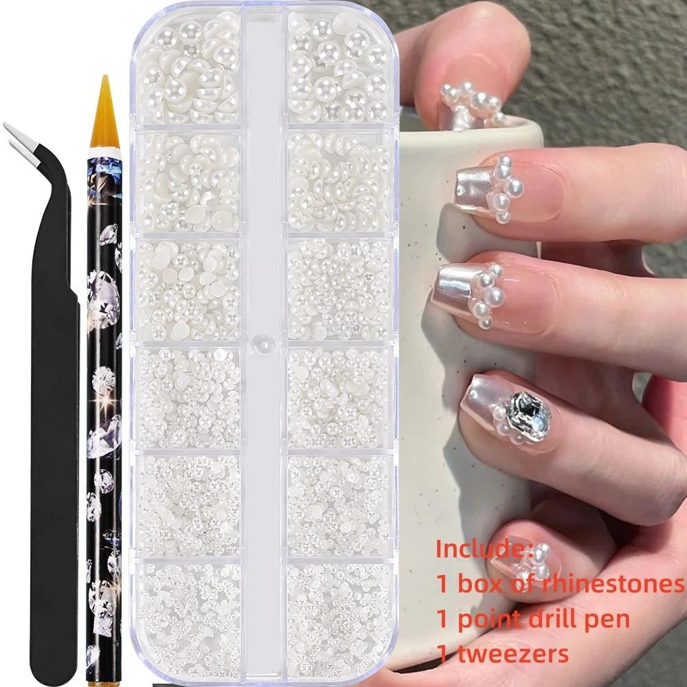 Sparkling Crystal Nail Art Rhinestones Kit with Tools