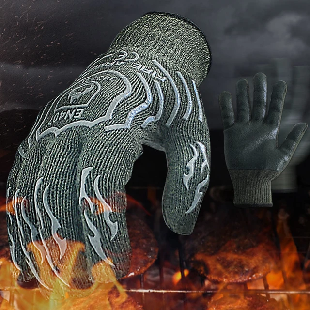 Guantes ignífugos para barbacoa, resistentes a altas temperaturas,  aislamiento térmico, para cocinar, hornear, barbacoa, horno microondas -  AliExpress