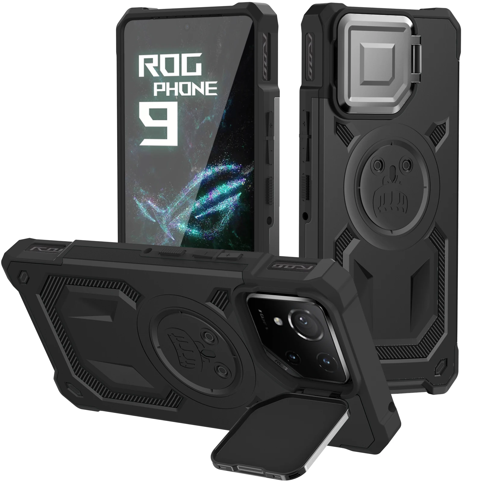 Durable Armor Case with Lens Protection Bracket - Black/Blue/Red