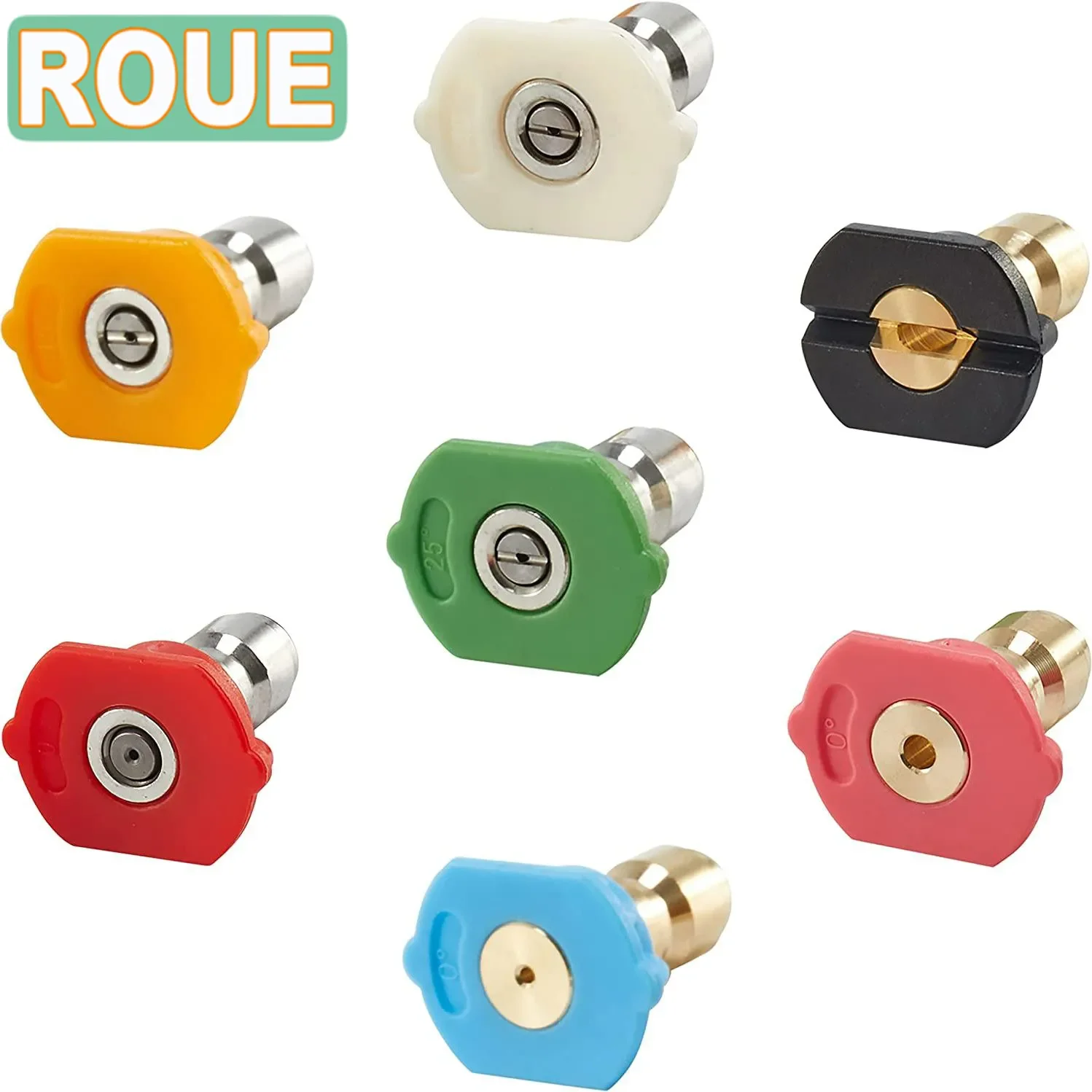 

1/4" Quick Connect Garden High Pressure Washer Spray Nozzle Watering Soap 0 15 25 40 65 Degree Nozzle Tip Garden Cleaning