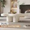 Cute Cream White Coffee Table - Cloud Design, 4 Legs, Small Sofa End Table for Living Room 5