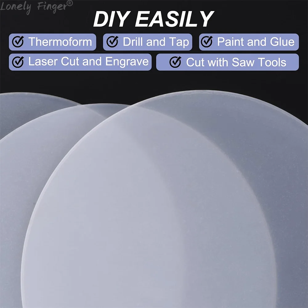 12Pcs2Acrylic 시트 LED 라이트베이스에 대 한 명확한 빈 캐스트 테이블 DIY 디스플레이에 대 한 필름과 두꺼운 라운드 투명 패널 보드