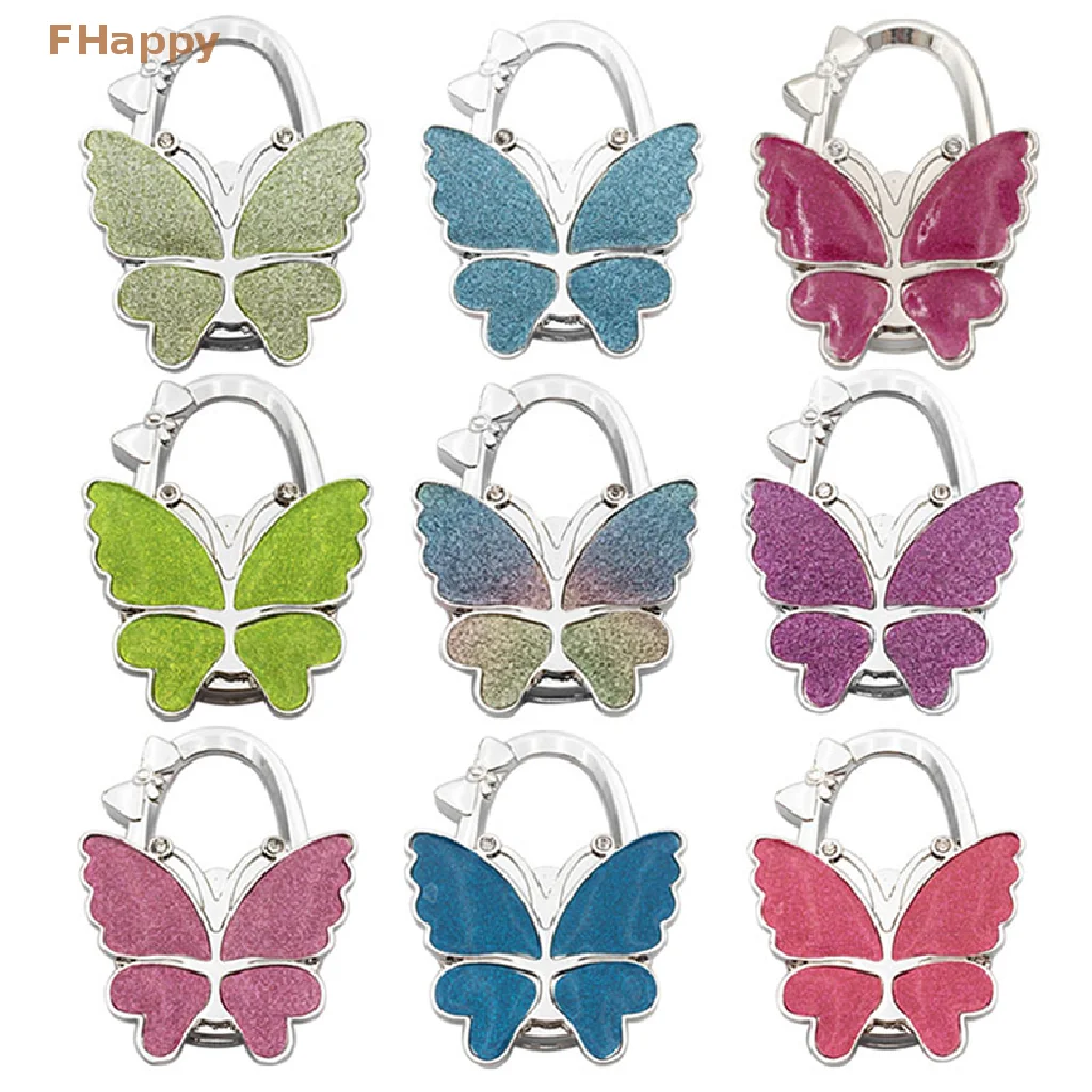 

Портативная настольная вешалка для сумок с крючком, складная вешалка для сумок с бабочкой для женщин, держатель для сумок, органайзер, украшение