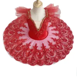 Red Professional Ballet Skirt For Girl White Swan Toddler Sequin Dance Costumes