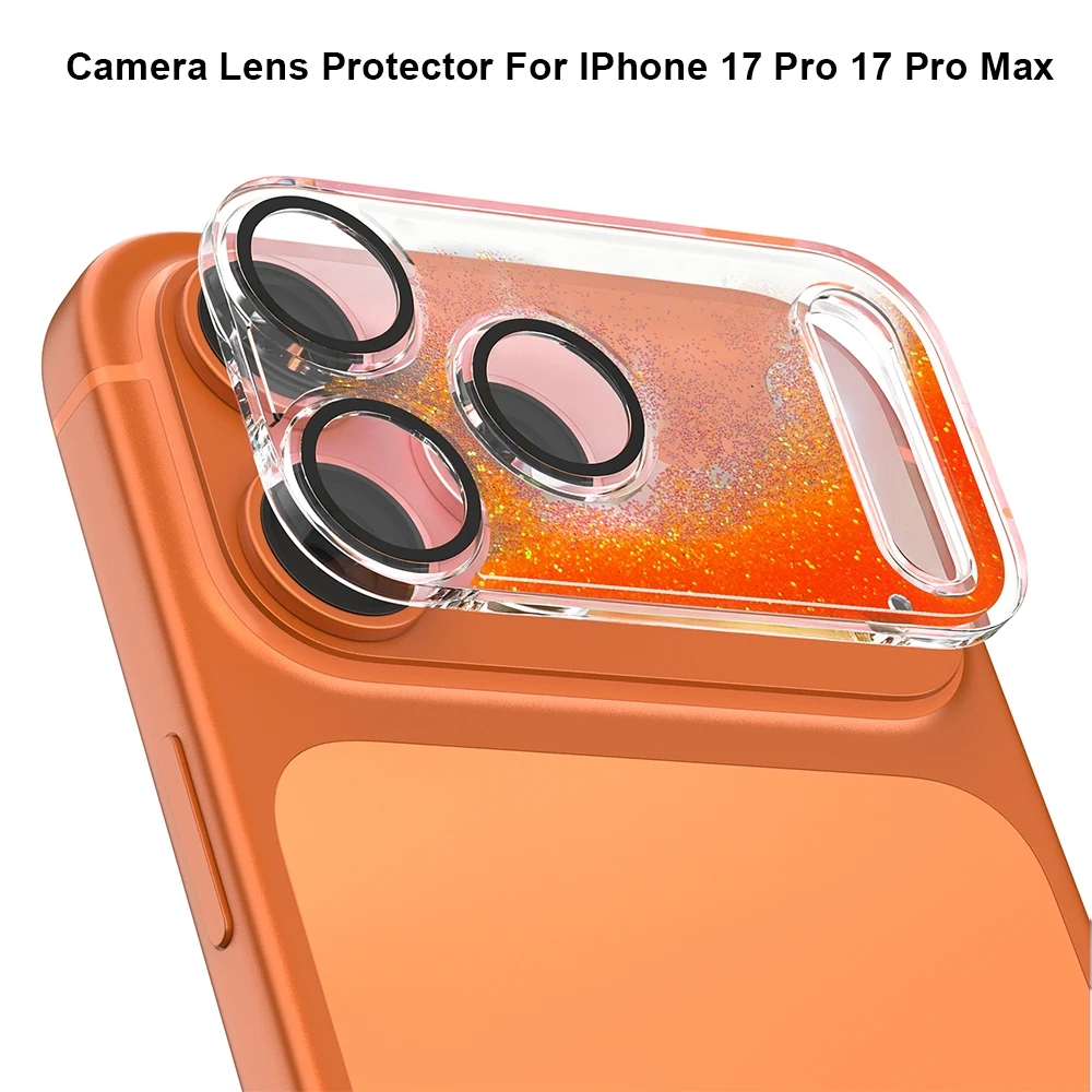 빛나는 글리터 퀵샌드 카메라 렌즈 보호대 아이폰 17Pro Max AIR HD 렌즈용 긁힘 방지 보호 필름 캡 액세서리
