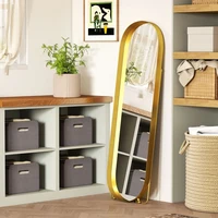 Зеркало для всего тела Comanlai 160 x 50 см с золотым металлическим каркасом, напольное зеркало, стоящее зеркало для гостиной — изображение 4