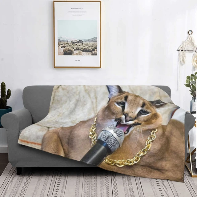 Em promoção! Engraçado Gato-do-deserto Floppa Meme Cobertores