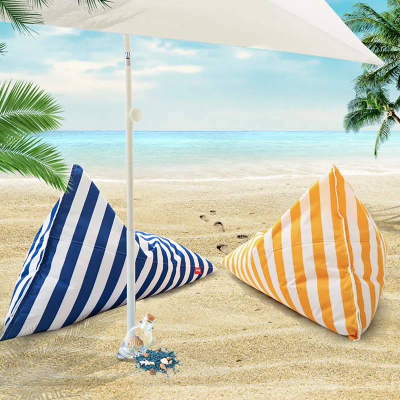 Outdoor beach lazy sofa waterproof striped triangular bean bag