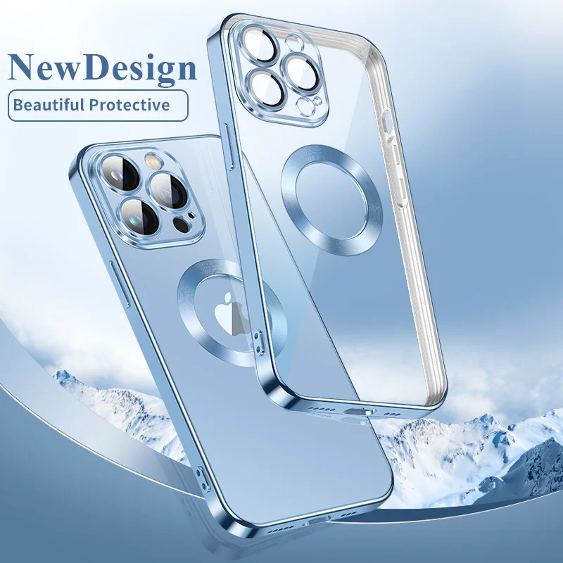 iphone 13 pro phone case Luxury Plating Transparent Logo Hole Phone Case For iPhone 11 12 13 Pro MAX Mini XS X XR 7 8 Plus SE3 Lens Protector Clear Cover iphone 13 pro phone case