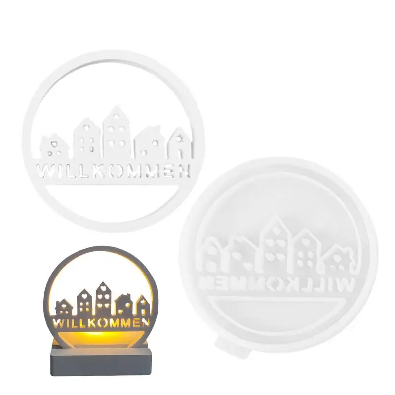 

Candle Holder Molds For Resin Silicone Molds For Candlestick Welcome In German Ornament Mould Round Shape Resin Molds Epoxy