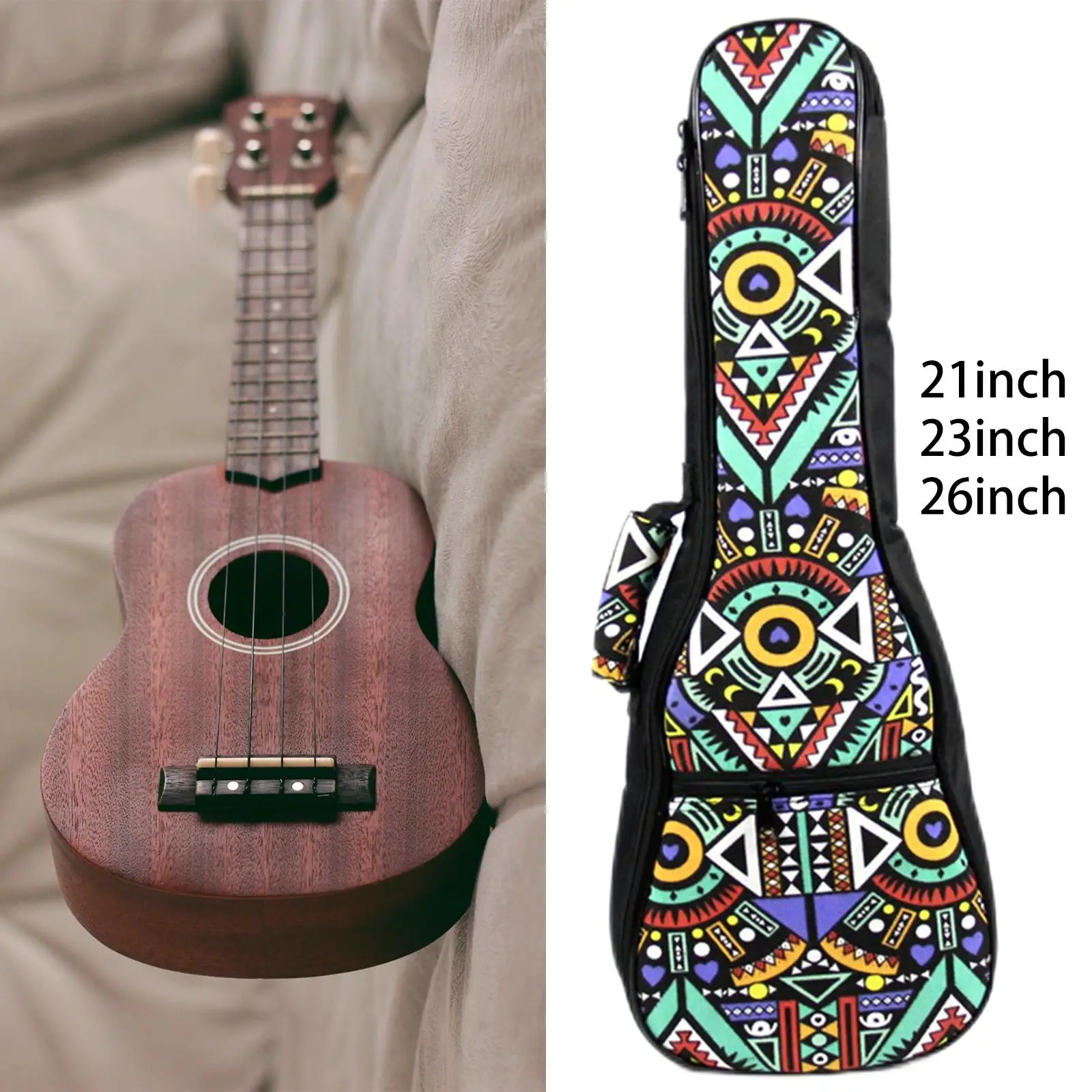Portable Ukulele Case Gig Bag Padding Professional Oxford Cloth Waterproof with Adjustable Straps Shockproof Soft for Concert ukulele case