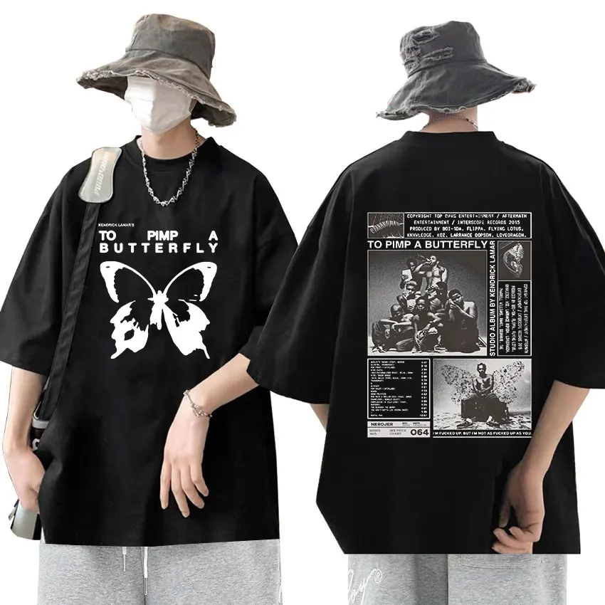 

Rapper Kendrick Lamar Graphic T-Shirt To Pimp A Butterfly Print Short Sleeve T Shirt Men Hip Hop Retro Oversized Tees Streetwear